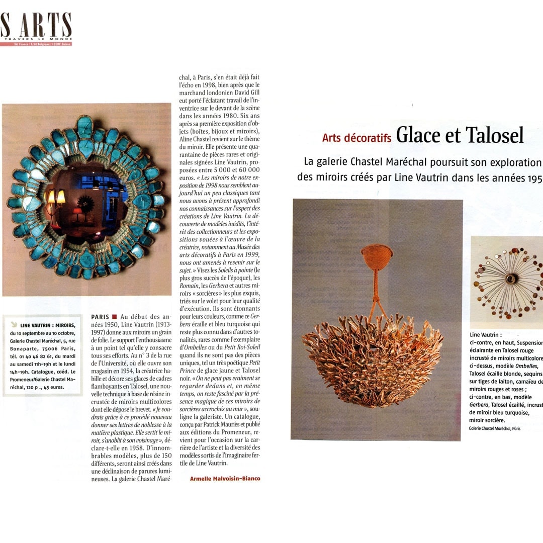 Le Journal des Arts, Septembre 2004 – “Glace et Talosel” – Line Vautrin