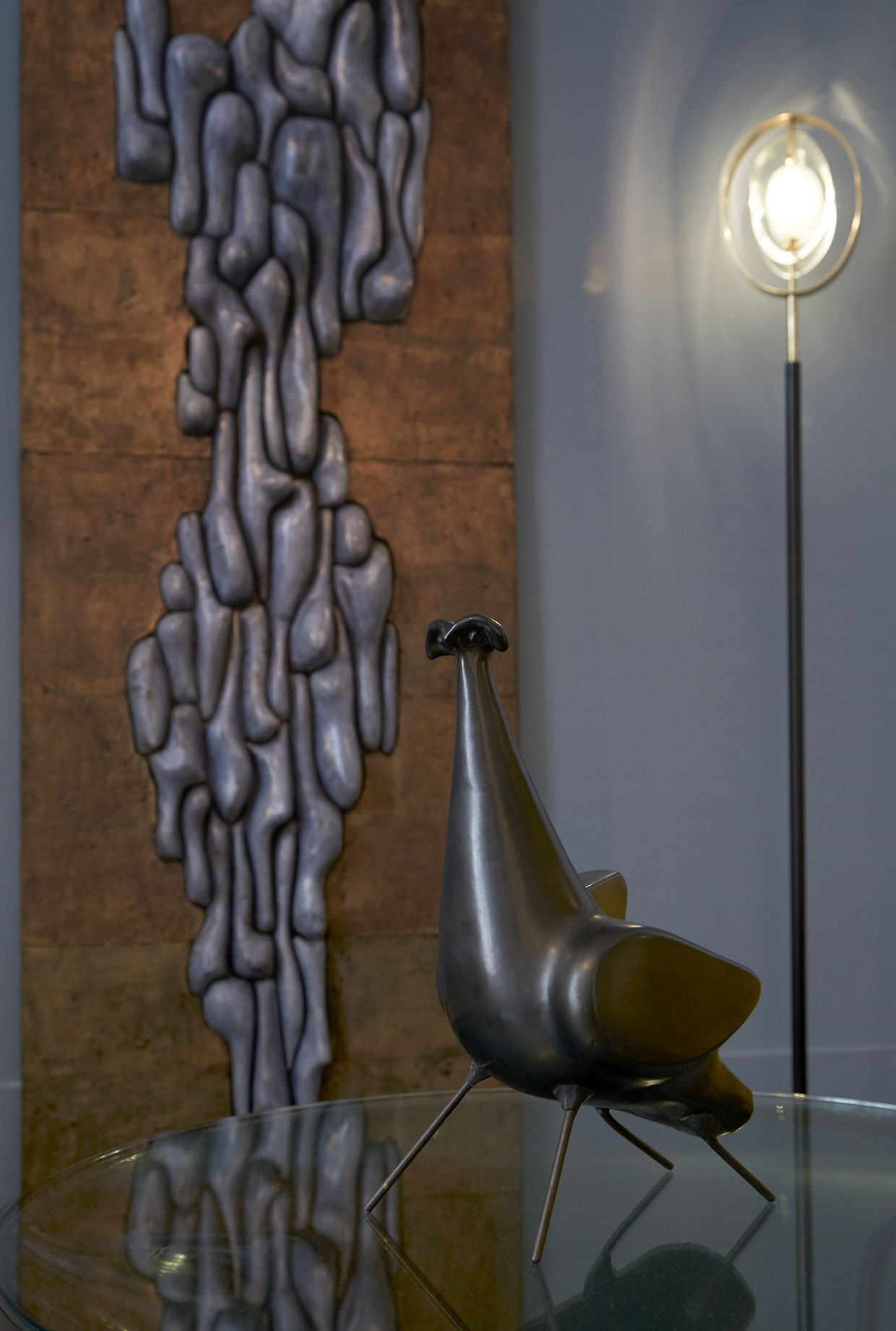 Georges Jouve, Sculpture en céramique « Oiseau 4 pattes », vue 01