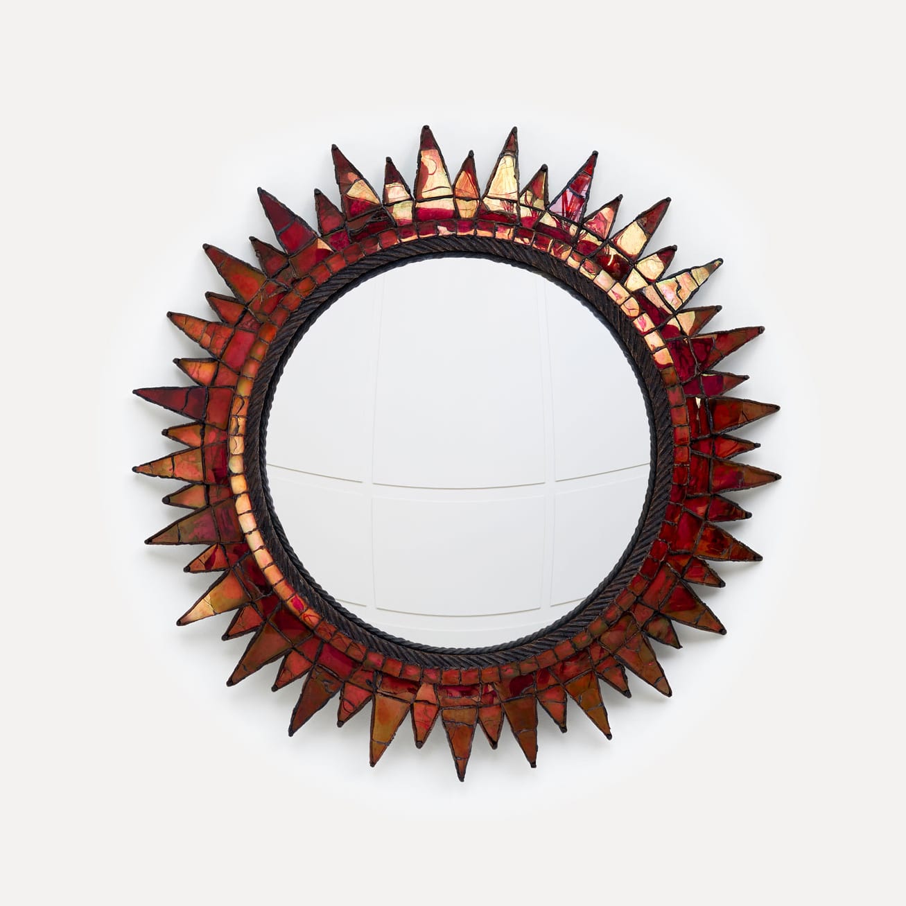 Miroir « Soleil à Pointes n°3 » rouge