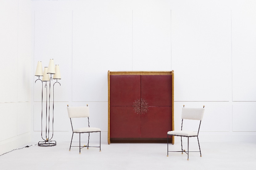 Jean Royère, Leather cabinet, vue 01