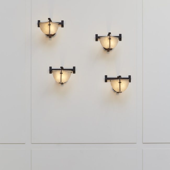 Pierre Chareau, Pair of LP180 wall lights entitled “Masque“