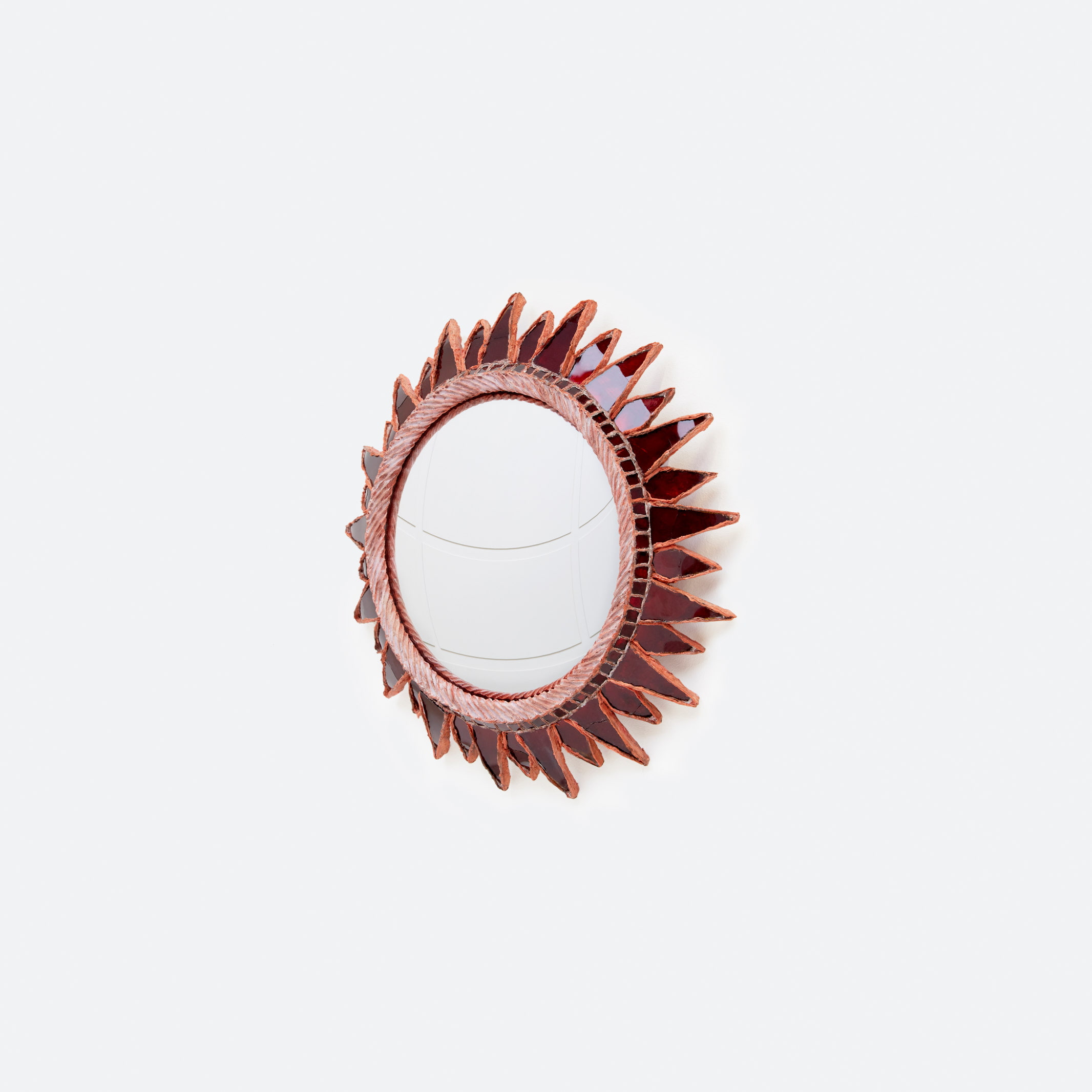 Line Vautrin, Miroir « Soleil à pointes n°2 » rouge, vue 01