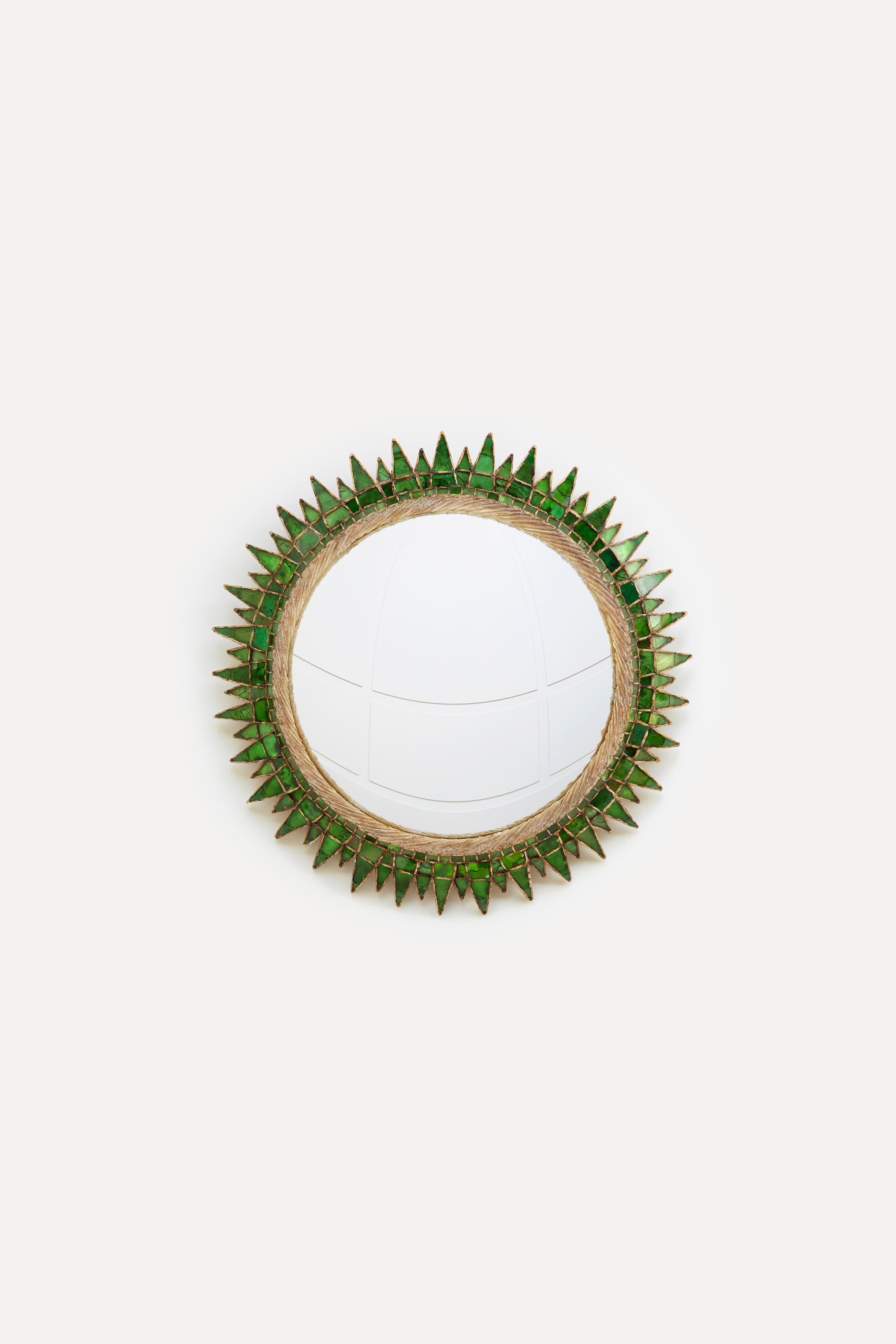 Line Vautrin, “Soleil à Pointes n° 4” green mirror, vue 01