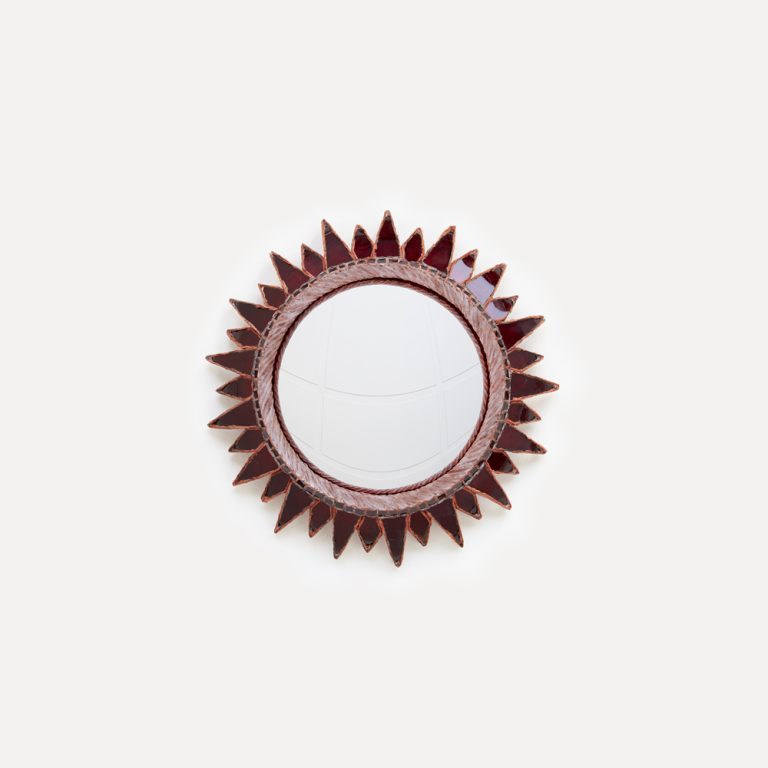 Line Vautrin, Miroir « Soleil à pointes n°2 » rouge