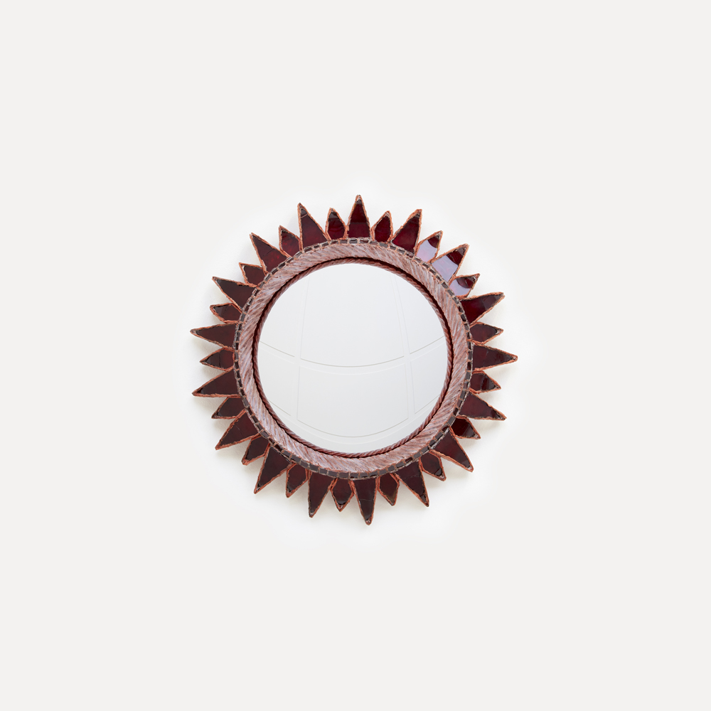 Miroir « Soleil à pointes n°2 » rouge