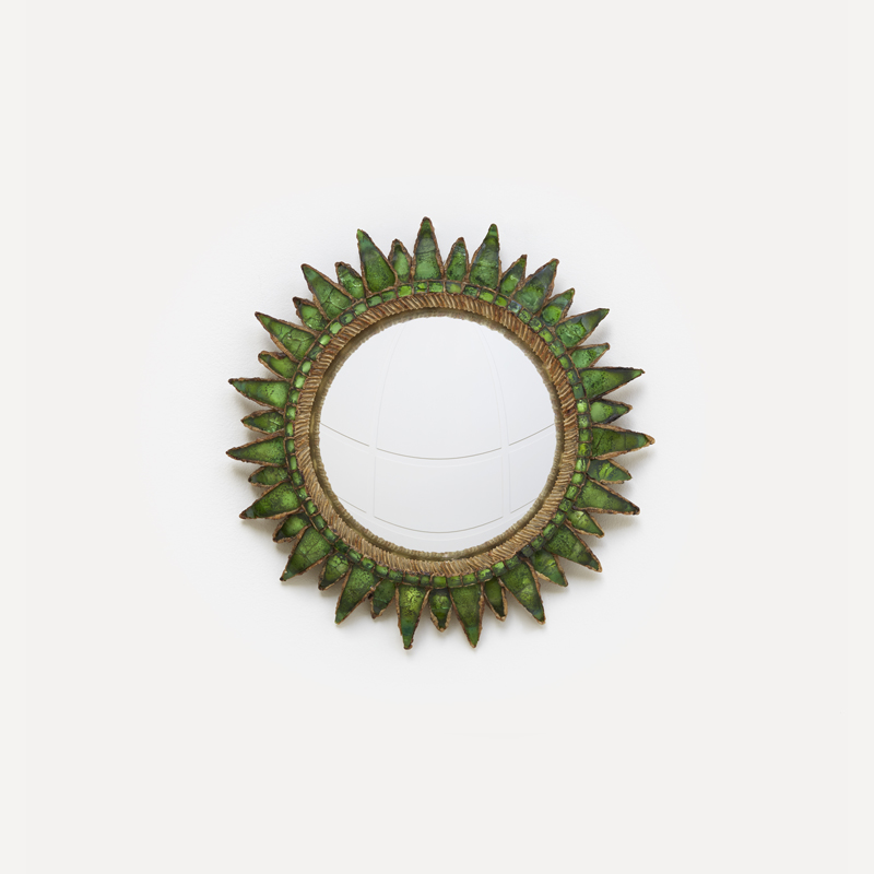 Miroir «Soleil à pointes n°2» vert