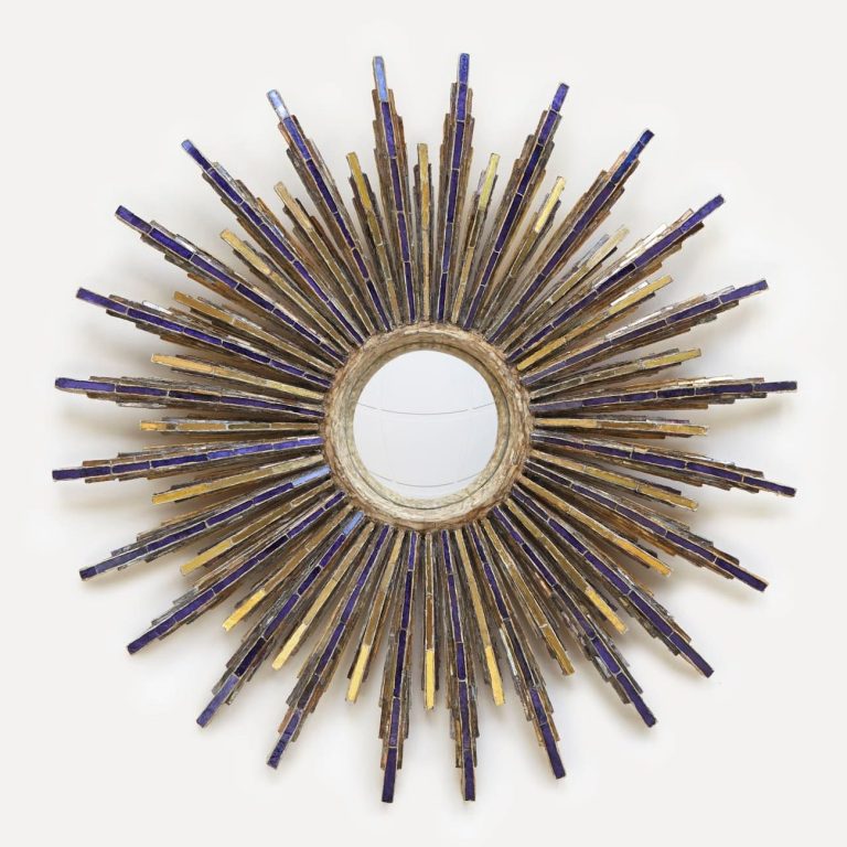 Line Vautrin, golden & purple “Roi Soleil” mirror