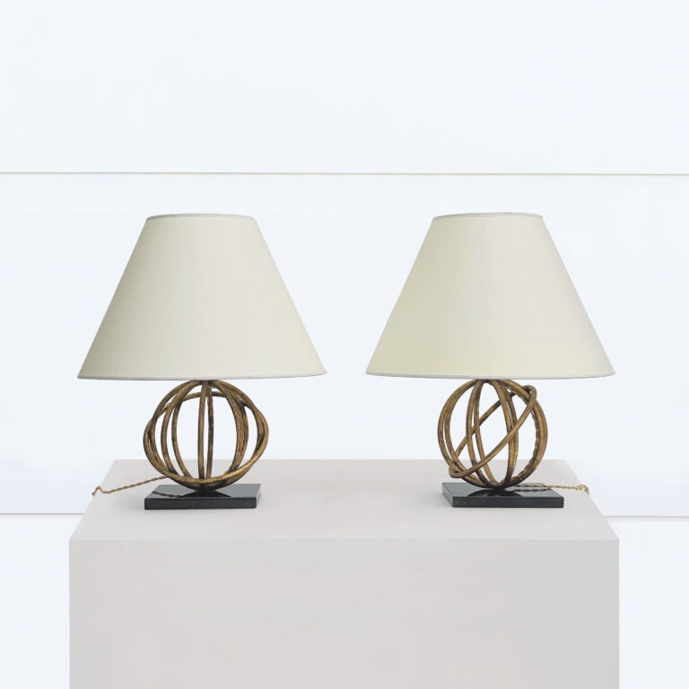 Jean Royère, pair of “Sphère” lamps
