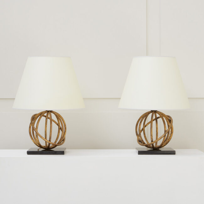 Jean Royère, pair of “Sphère” lamps