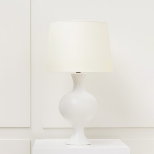 Denise Gatard, lampe émaillée blanche