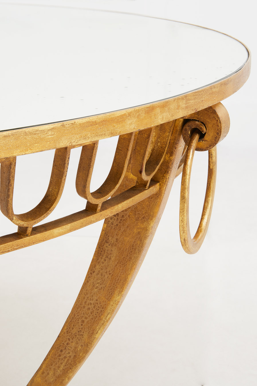 Gilbert Poillerat, important pedestal table, vue 01