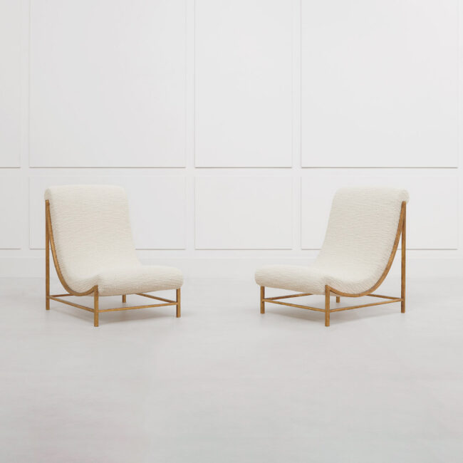 Roger Thibier, pair of low chairs