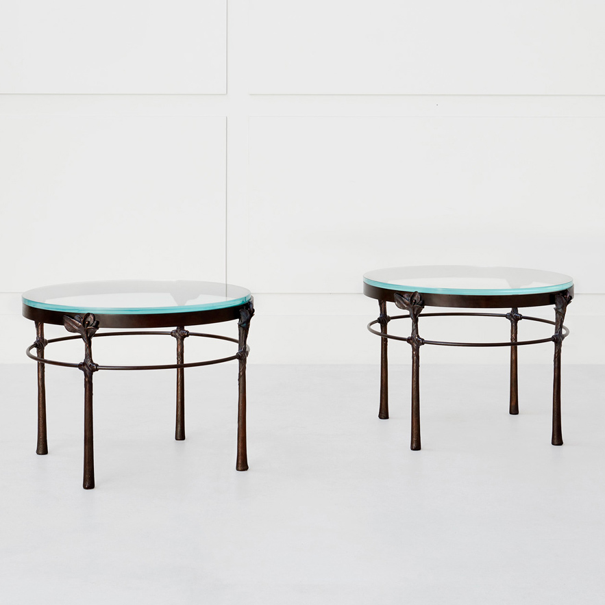 Pair of circular side tables