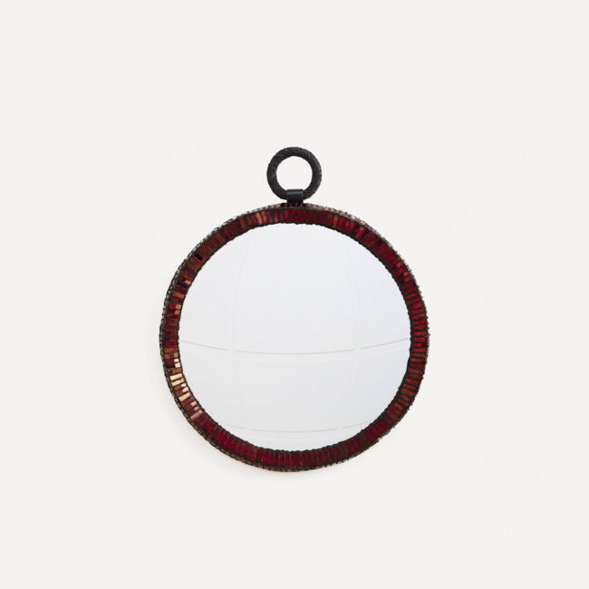 Line Vautrin, miroir « Montre » rouge