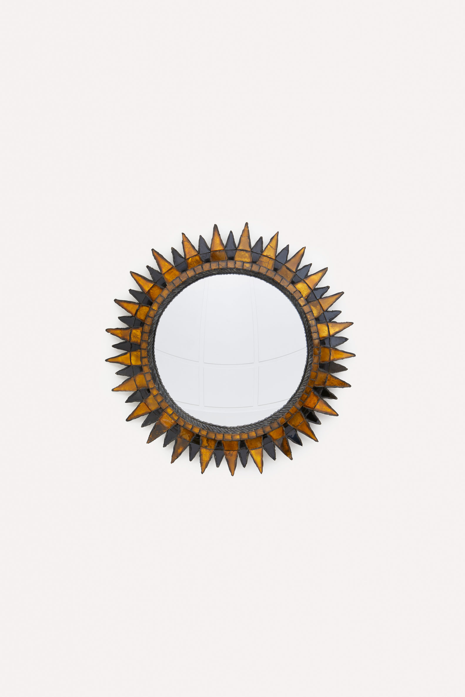 Line Vautrin, miroir « Soleil à Pointes n°3 » orange & noir, vue 01