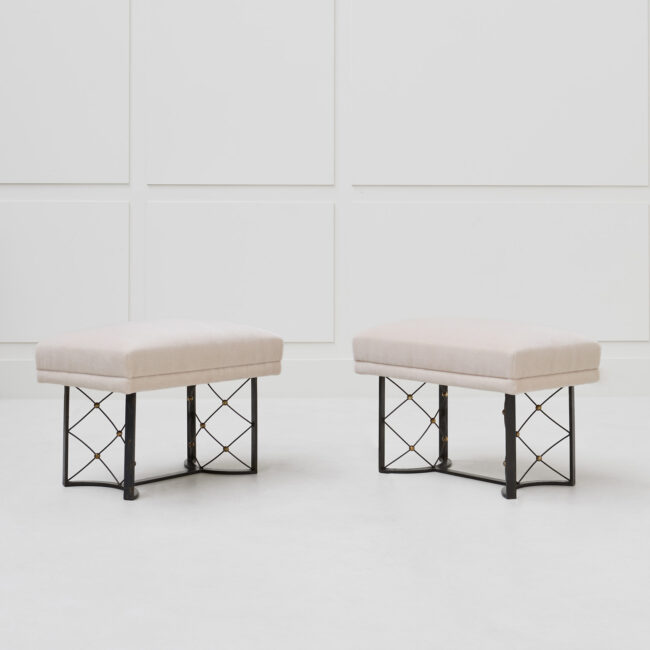 Jean Royère, Pair of “Eiffel Tower” stools