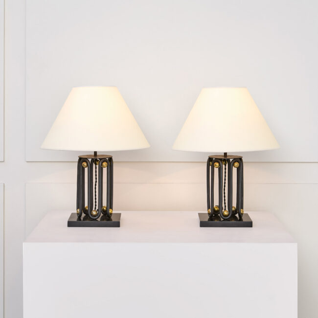 Jean Royère, “Ondulation” pair of lamps
