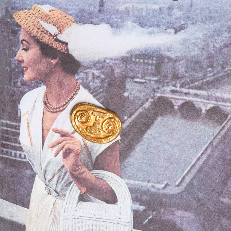 Gilt bronze brooch, circa 1945