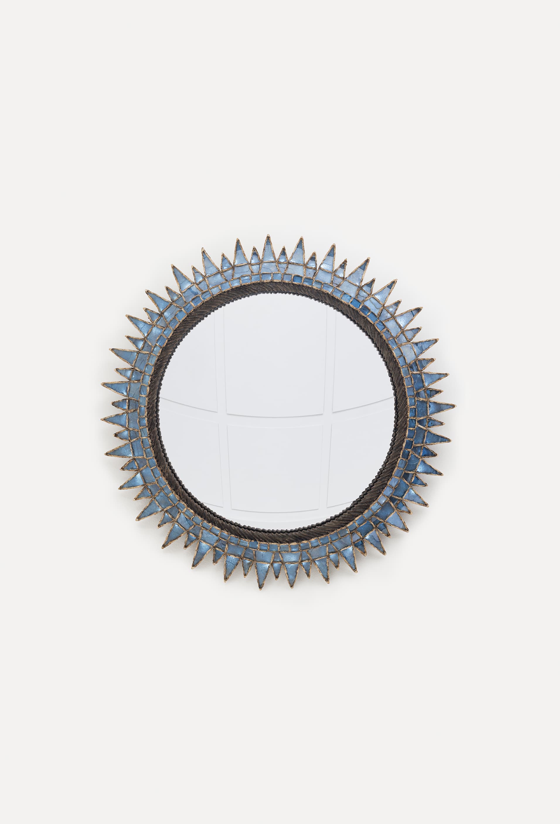 Line Vautrin, Miroir « Soleil à Pointes n°4 » bleu, vue 01