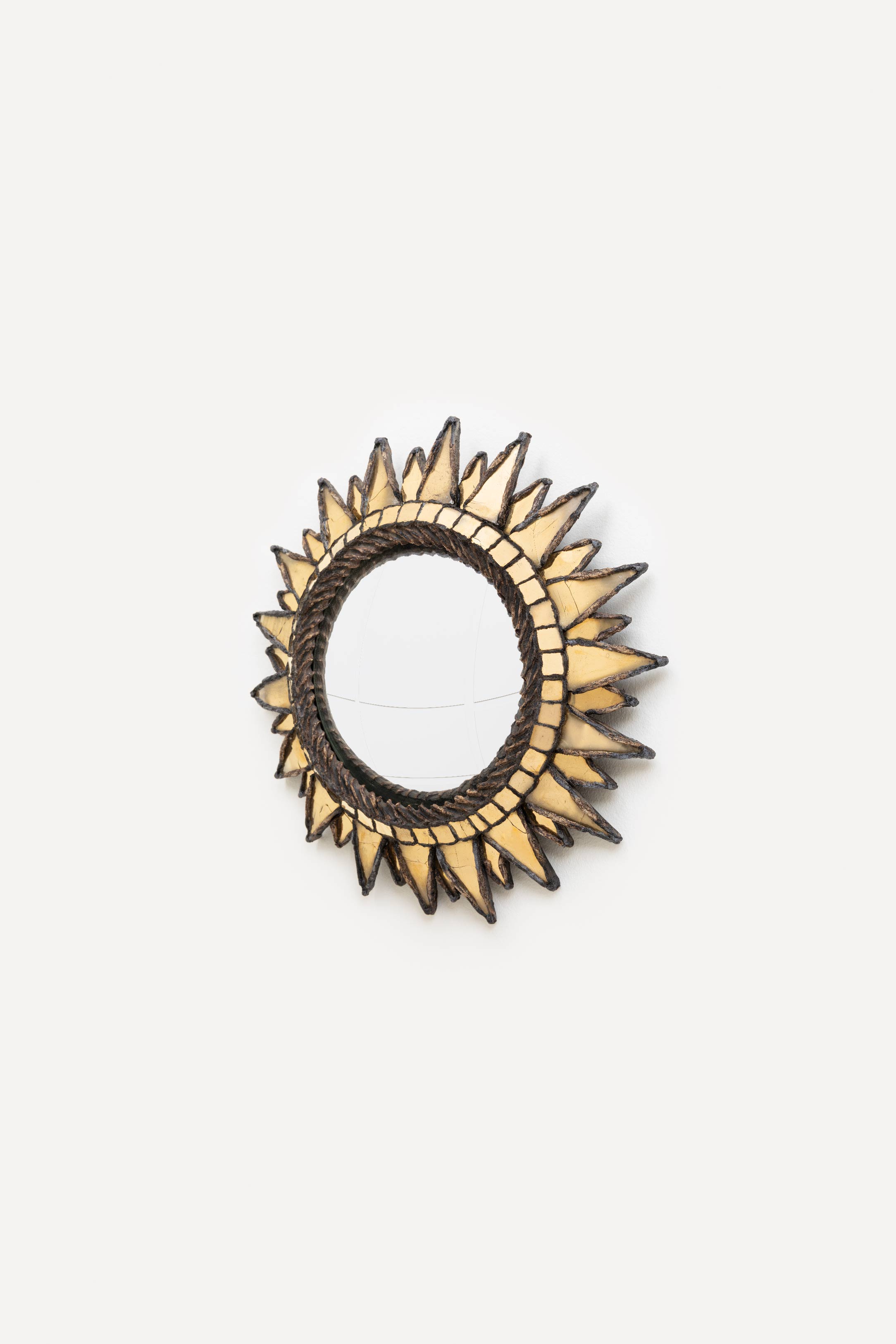 Line Vautrin, Miroir « Soleil à pointes n°1 » doré, vue 01