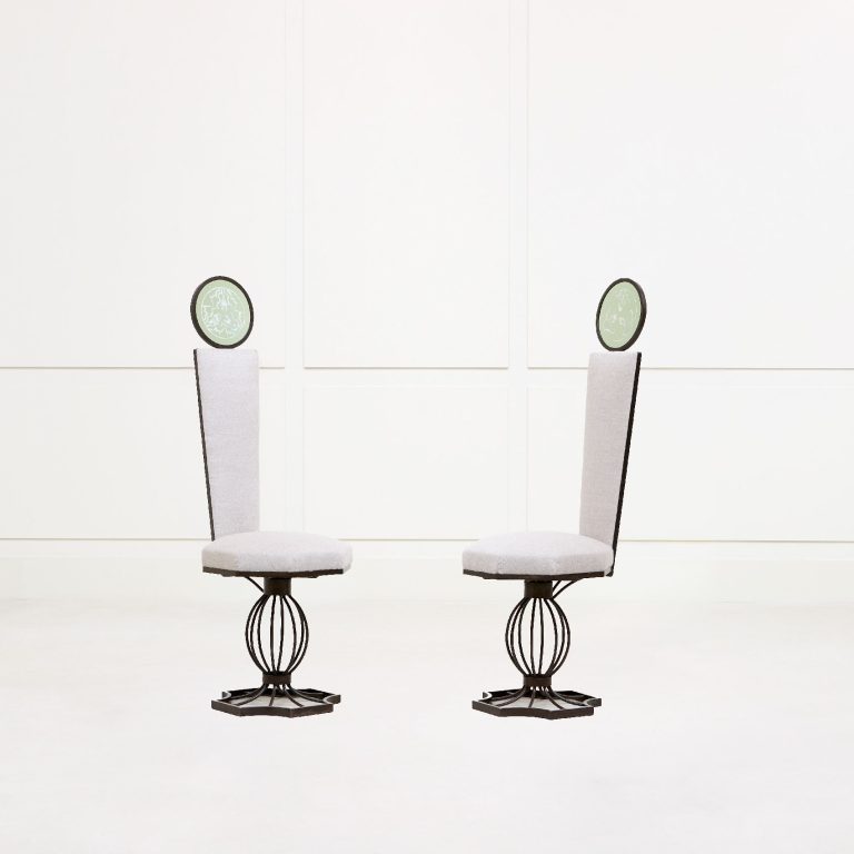 Serge Roche, Camille Roche & Gilbert Poillerat, Pair of chairs